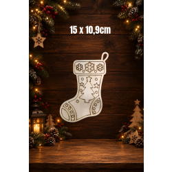 Skarpeta świąteczna 15cm, sklejka 3mm